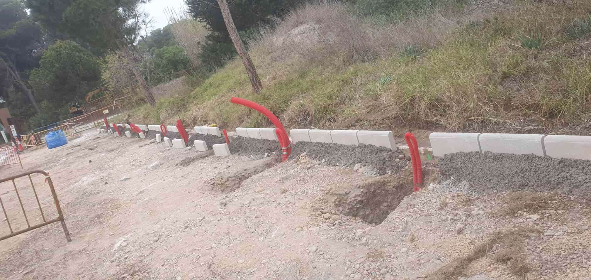 linea de bloques limitadores obra